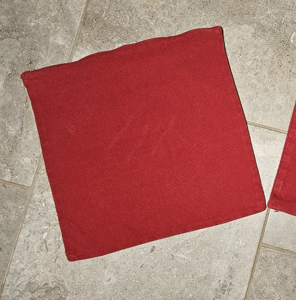 [POTTERY BARN] (2) Red Decorative Pillow Case Covers